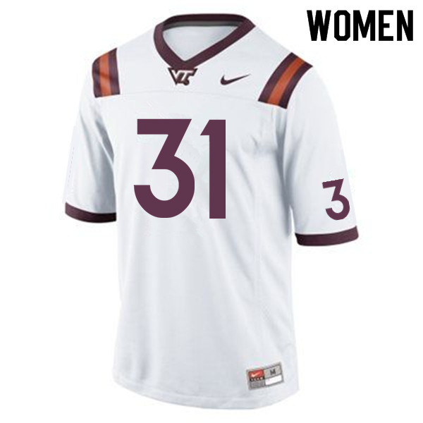 Women #31 Brandon Facyson Virginia Tech Hokies College Football Jerseys Sale-Maroon - Click Image to Close